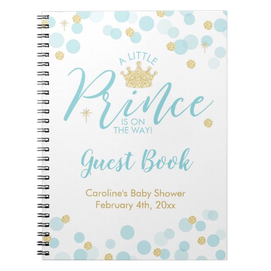 Un petit livre d'invité de prince baby shower (Devant)