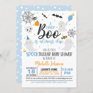 Un petit livre est presque dû Invitation - Bleu/Wh