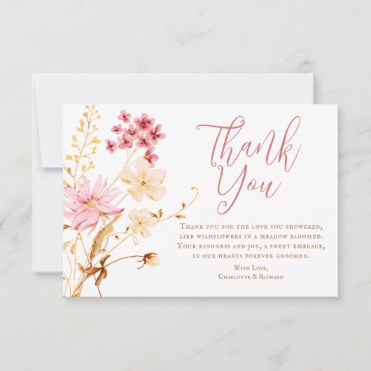 Un Petit Merci De Baby shower Boho Fleur sauvage (Devant)