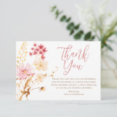 Un Petit Merci De Baby shower Boho Fleur sauvage (Debout devant)