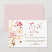 Un Petit Merci De Baby shower Boho Fleur sauvage (Devant / Derrière)