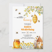 Un petit miel 4e anniversaire Invitation (Devant)