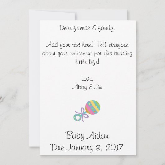 Un petit miracle ~ Faire-part de grossesse (Dos)