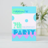 Un petit monstre 7e anniversaire Invitation de fêt (Debout devant)