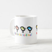 Un petit oiseau m'a dit ! mug avec des oiseaux col (Devant gauche)