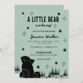 Un Petit Ours Est En Chemin Baby shower Invitation (Devant / Derrière)
