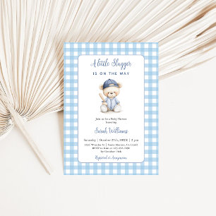 Un Petit Ours Slugger Baby shower Invitation Garço