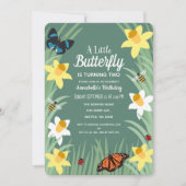 Un Petit Papillon Printemps Invitation Anniversair (Devant)
