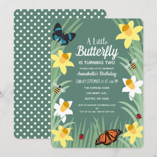 Un Petit Papillon Printemps Invitation Anniversair