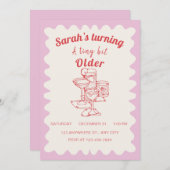 Un Petit Peu Plus Ancien Invitation De Fête D'Anni (Devant / Derrière)