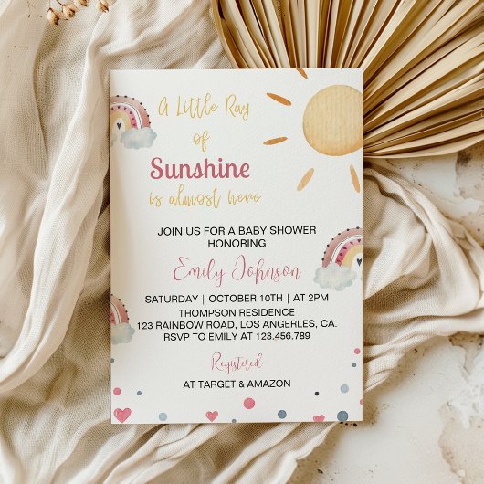 Un Petit Rayon De Baby shower Soleil Invitation