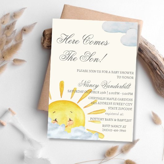Un Petit Rayon De Baby shower Soleil Invitation