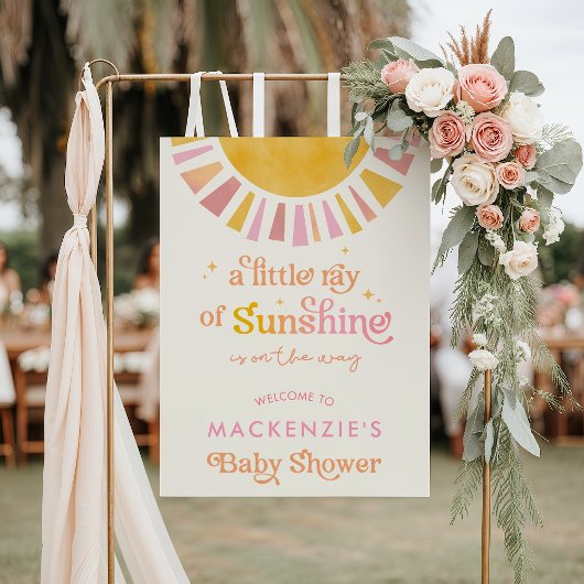 Un petit rayon de soleil Baby shower Affiche de bi