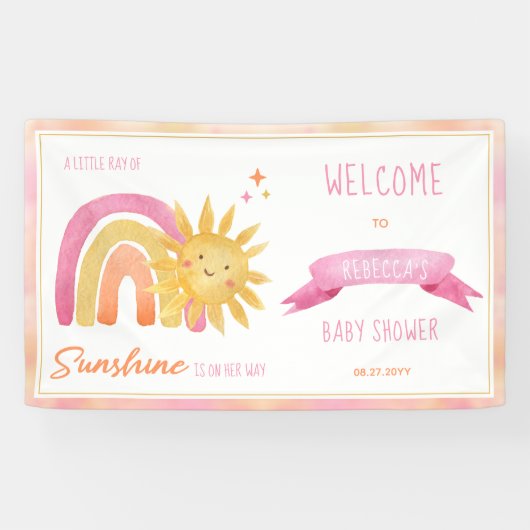 Un petit rayon de soleil bannière Baby shower fill (Horizontal)
