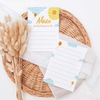 Un petit rayon de soleil Cartes de conseil Baby sh