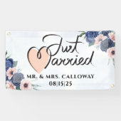 Un Petit Rétro Juste Marié Voiture Bannière (Horizontal)