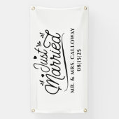 Un Petit Rétro Juste Marié Voiture Bannière (Verticale)