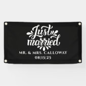 Un Petit Rétro Juste Marié Voiture Bannière (Horizontal)