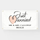 Un Petit Rétro Juste Marié Voiture Bannière (Horizontal)