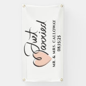 Un Petit Rétro Juste Marié Voiture Bannière (Verticale)