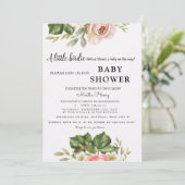Un Petit Rose est en route ! Invitation baby showe (Debout devant)