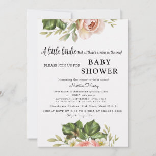 Un Petit Rose est en route ! Invitation baby showe