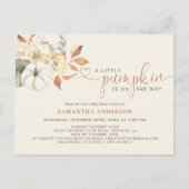 Un peu Citrouille Invitation de Baby shower Floral (Devant)