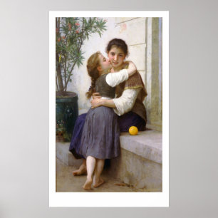 Un peu de cajolerie 1890, Affiche de Bouguereau