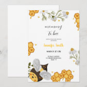 un peu doux miel babyshower Invitation (Devant / Derrière)