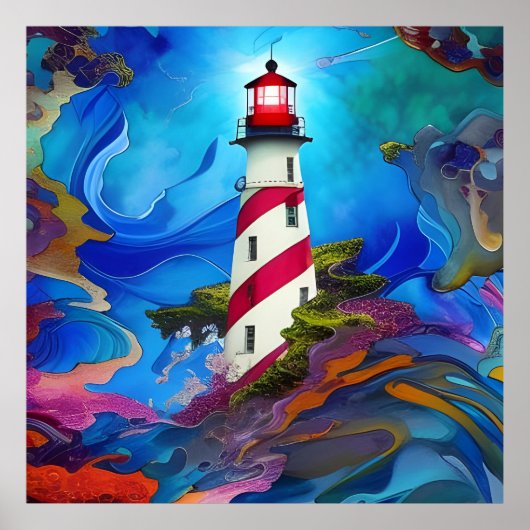 Un phare dans une affiche de tempête (Devant)