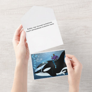 Un Pisces Thème tout en une invitation d'anniversaire