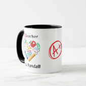 Un plus enseignant cadeau Merci étudiant Mug (Devant gauche)