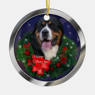 Un plus grand ornement suisse de Noël de chien de