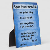 Un poème de moi pour toi, plaque papa (Côté)