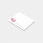 Un porc dans des notes de post-it de poussée (Incliné)