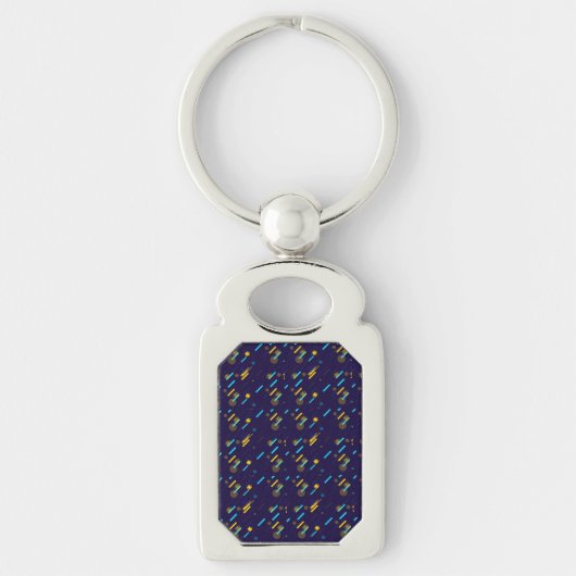 Un porte-clés rectangulaire avec une finition arge (Devant)