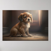 Un poster mignon avec un chiot de chien (Devant)