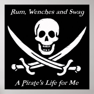 Un poster noir Pirates Life - petit