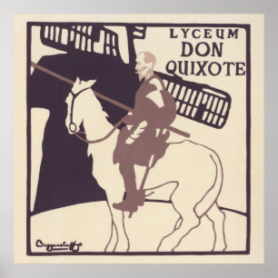 Un poster vintage annonce la pièce "Don Quichotte"