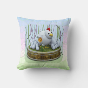 Un poulet avec beaucoup d'œufs coussin jetable