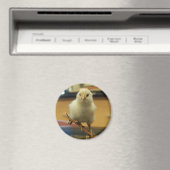 Un poussin sur un aimant décoré de skateboard (In Situ (Lave-vaisselle))