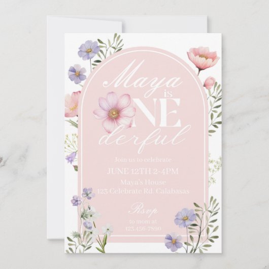 UN, premier anniversaire, invitation d'anniversair (Devant)