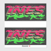 Un prénom Nom Graffiti Autocollant Autocollant (Feuille)