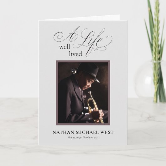 Un programme de célébration de la vie bien vécue (Devant)