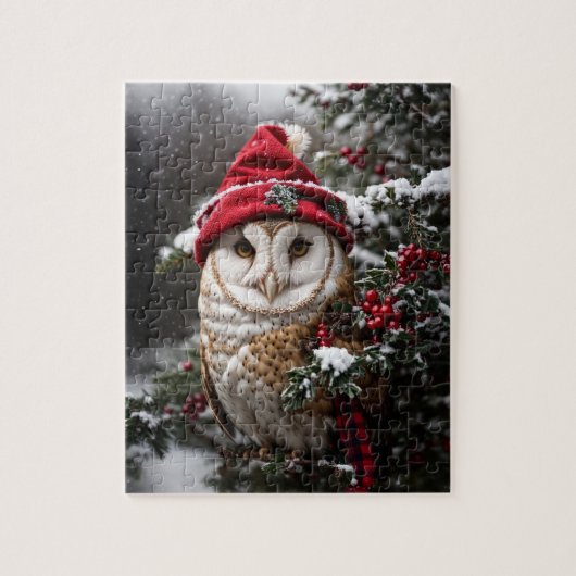 Un puzzle de Chistmas Barn Owl (Vertical)