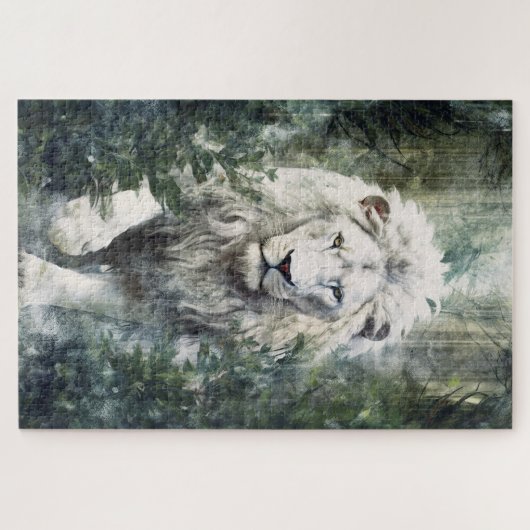 Un puzzle de lion blanc (Horizontal)