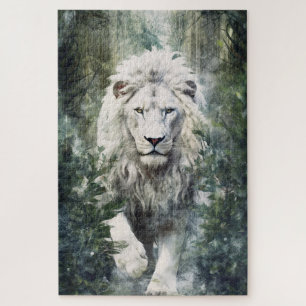 Un puzzle de lion blanc