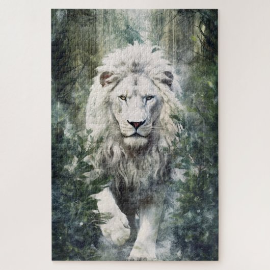 Un puzzle de lion blanc (Vertical)