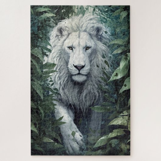 Un puzzle de lion blanc (Vertical)