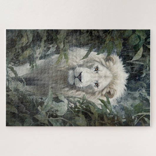 Un puzzle de lion blanc (Horizontal)